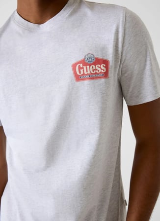 Guess Jeans Açık Gri Erkek Slim Fit Baskılı T-Shirt M6RI38K8HM0-H91N Açık Gri T-Shirt