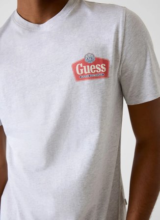 Guess Jeans Açık Gri Erkek Slim Fit Baskılı T-Shirt M6RI38K8HM0-H91N Açık Gri T-Shirt