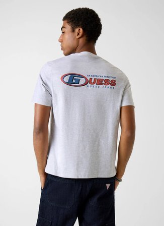 Guess Jeans Açık Gri Erkek Regular Fit Baskılı T-Shirt M6RI43K8FQ4-H91N Açık Gri T-Shirt