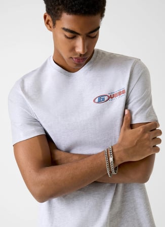 Guess Jeans Açık Gri Erkek Regular Fit Baskılı T-Shirt M6RI43K8FQ4-H91N Açık Gri T-Shirt