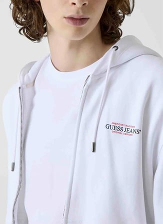 Guess Jeans Beyaz Erkek Sweatshirt M6RQ38KCPR1-G011 Guess Jeans Sweats