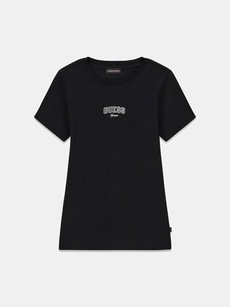 Guess GJ Kolsuz Bisiklet Yaka Nakışlı Dar Kesim Kadın Siyah Top W6RP21KA0H1-JBLK