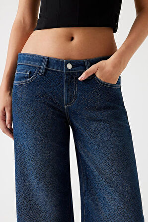 Kadın Slouchy Regular Fit Jean Pantolon - Koyu Mavi | 24/30