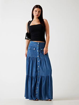 Guess Tessi Kadın Mavi Etek W5YD2ED22S0-JHN1