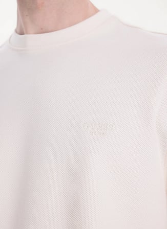 Guess Beyaz Erkek Sweatshirt M6RP07KD231-JBLK Beyaz Sweatshirt