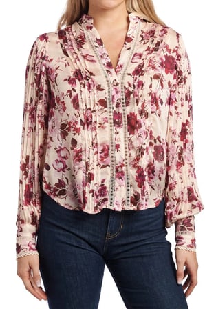 Guess Yeni Josette Uzun Kollu Kadın Pembe Gömlek W5RH16WDW82-PM6I
