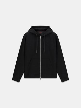 Guess Uzun Kollu Yeni Teknik Esnek Fermuarlı Kapüşonlu Erkek Siyah Sweatshirt M6RQ05KD132-JBLK