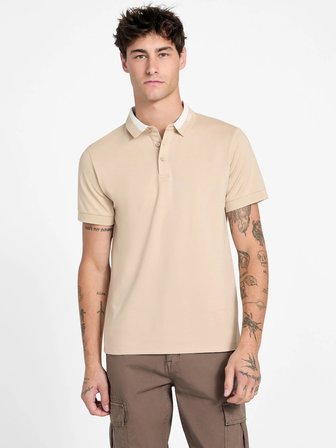 Guess Kısa Kollu Paul Guess Yakalı Polo Yakalı Erkek Kahverengi Polo T-shirt M6RP47KARS2-G1DR