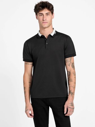 Guess Paul Kısa Kollu Yakalı Erkek Siyah Polo T-shirt M6RP47KARS2-JBLK