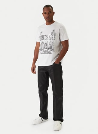Guess Yuvarlak Yaka Baskılı Beyaz Erkek T-Shirt M6RI01I3Z14-G011 Beyaz T-Shirt