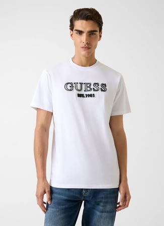 Guess Beyaz Erkek T-Shirt M6RI22K8FQ4-G011 Beyaz T-Shirt