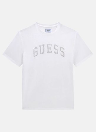 Guess Beyaz Erkek Regular Fit Taşlamalı T-Shirt M6RI11KC4J0-G011 Beyaz T-Shirt