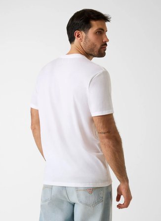 Guess Beyaz Erkek Regular Fit Taşlamalı T-Shirt M6RI11KC4J0-G011 Beyaz T-Shirt