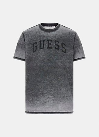 Guess Siyah-Gri Erkek Regular Fit Taşlamalı T-Shirt M6RI11KC4J0-JBLK Siyah T-Shirt