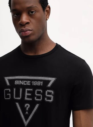 Guess Yuvarlak Yaka Baskılı Siyah Erkek T-Shirt M6RI09I3Z14-JBLK Siyah T-Shirt