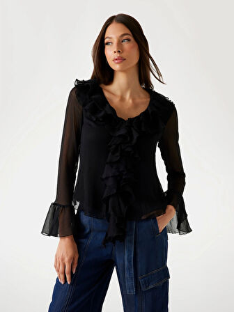 Guess Sana Kadın Siyah Top W5PH1RWP690-JBLK