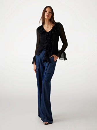 Guess Sana Kadın Siyah Top W5PH1RWP690-JBLK