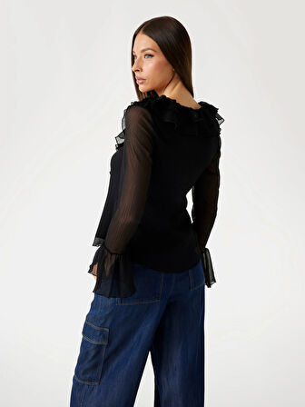 Guess Sana Kadın Siyah Top W5PH1RWP690-JBLK