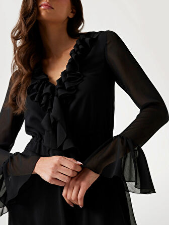 Guess Sana Kadın Siyah Elbise W5PK2RWP690-JBLK