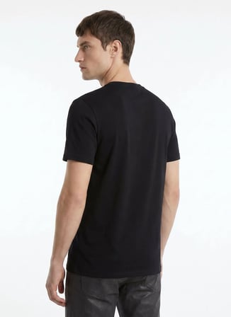 Siyah Erkek %100 Pamuk T-Shirt M6GIB4K8HM0-JBLK Siyah T-Shirt