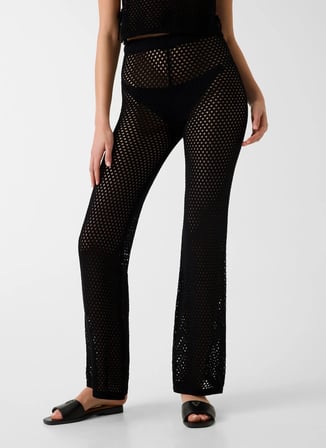 Guess Siyah Kadın Bol Kesim Örgü Pantolon E6GB05Z5632-JBLK