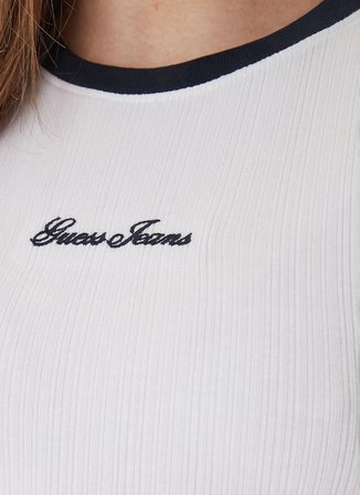 Guess Jeans Beyaz Kadın T-Shirt W6GPA9KF641-G011