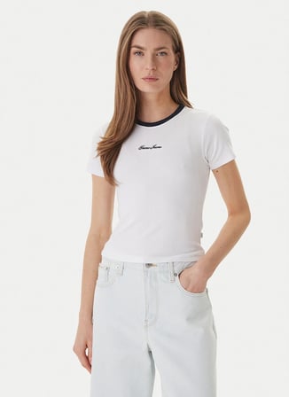 Beyaz Kadın Modal Karışımlı T-Shirt W6GPA9KF641-G011