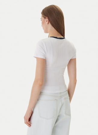 Beyaz Kadın Modal Karışımlı T-Shirt W6GPA9KF641-G011