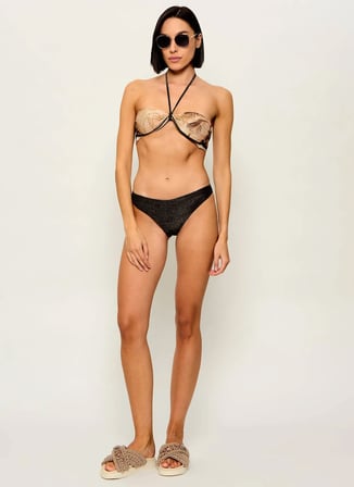 Guess Siyah Kadın Simli Bikini Alt E6GO12KC632-A13I