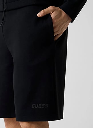Guess Siyah Erkek Sweat Şort Z6GD02K2845-JBLK Siyah Sweat Şort