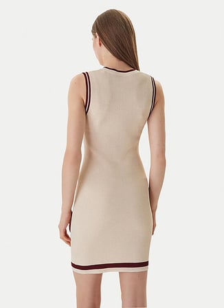 Guess Krem Kadın Yuvarlak Yaka Slim Fit Elbise V6GK04Z0648-G1V1