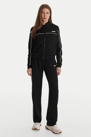Guess Clara Tam Fermuarlı Kadın Siyah Sweatshirt V6GQ09K3001-JBLK