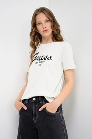 Andrea Cn Ss T-Shırt Athleisure Kadın T-shirt V6GI16K2983-G056 Beyaz