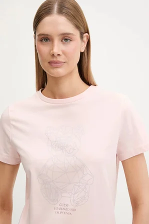 Guess Romy Regular Fit Kadın Pembe T-shirt V6GI12K3325-G63M