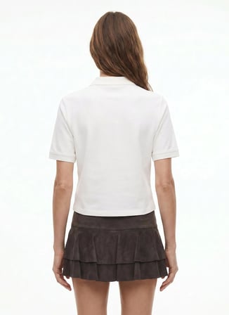 Beyaz Kadın Pamuklu T-Shirt V6GP11K3278-G056