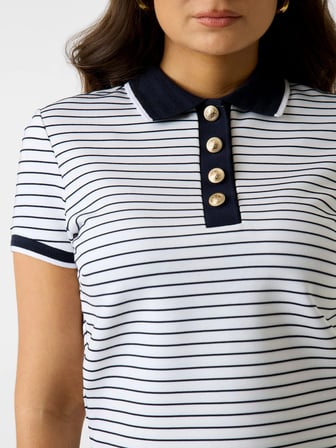 Guess Kısa Kollu Polo Yaka Alphonsine Çizgili Kadın Çok Renkli Polo T-shirt W6GP17K2946-S0AK