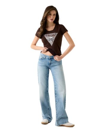 Guess W6GI19K3042K3042 Ss Cn Zebra Triangle Kadın Tişört