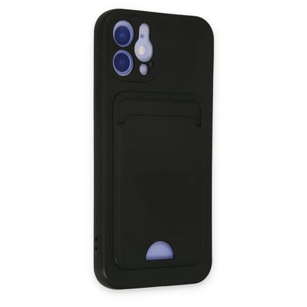 Apple iPhone 12 Kılıf Kelvin Kartvizitli Silikon - Siyah