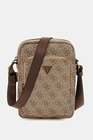 Guess  Erkek Bej Kahverengi Vezollo Smart Mini Çapraz Çanta