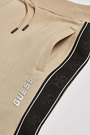 Erkek Mickey Regular Fit Yanları Şeritli Eşofman Altı - Bej | M