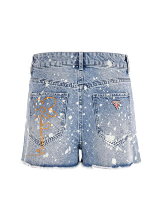 Guess Normal Bel Normal Açık Turkuaz Kadın Denim Şort W3GD26D4YO0ARTP