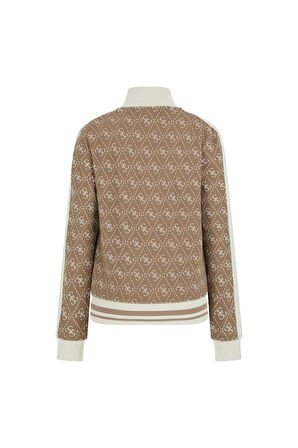 Kadın Rhombus Aktif Sweatshirt - Bej | M