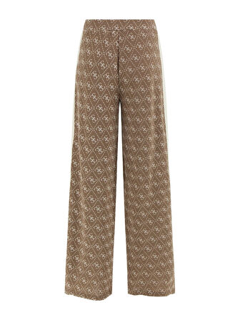 Kadın Rhombus Aktif Regular Fit Desenli Eşofman Altı - Kahverengi | M