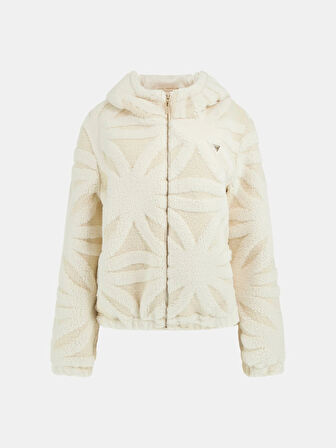 Guess Jacquard Kadın Beyaz Aktif Bomber Ceket V5BL09W0120-G015