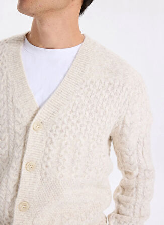 Guess Düz Ekru Erkek Hırka M5BR15Z0462-LOH Jeffry Erkek Yün Ka