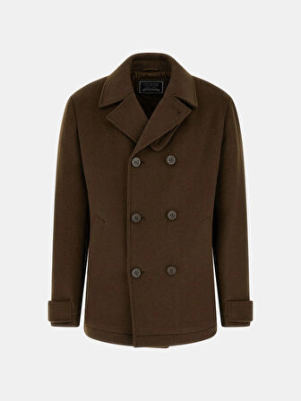 Guess Peacoat Erkek Kahverengi Yün Karışımlı Kaban M5BL2JW2242-A12G