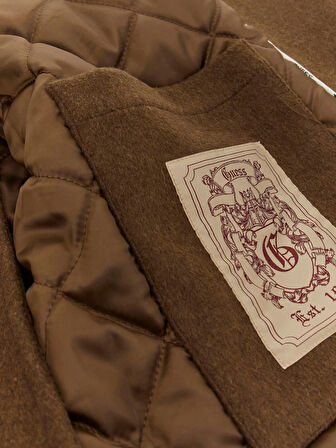 Guess Peacoat Erkek Kahverengi Yün Karışımlı Kaban M5BL2JW2242-A12G