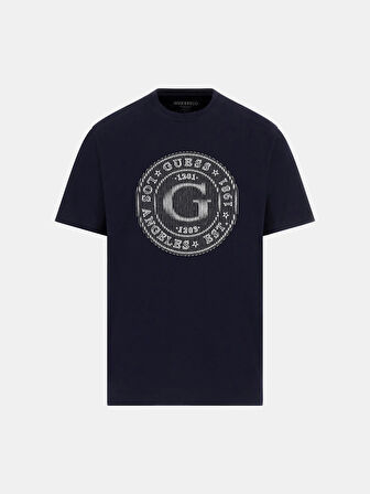 Guess Tee Erkek Lacivert Regular Fit T-Shirt M5BI15K8FQ4-G7V2