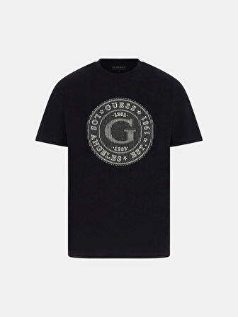 Guess Tee Erkek Siyah Regular Fit T-Shirt M5BI15K8FQ4-JBLK