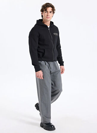 Guess Kapüşon Yaka Siyah Erkek Sweatshırt M5BQ48K9Z21-JBLK Poly Erkek Sweatsh